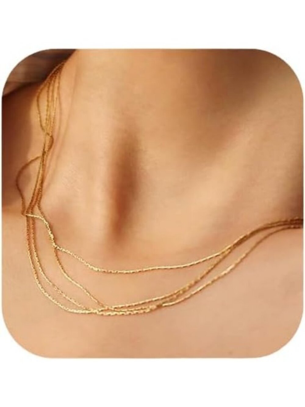 Women's Gold Bamboo Chain Layered Conch Pearl Pendant Necklace Non Tarnish